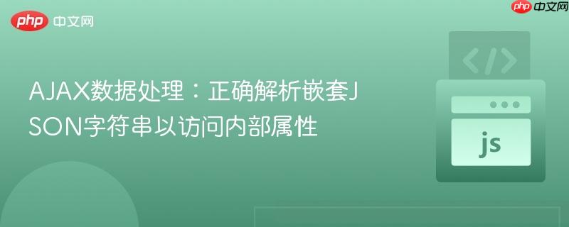 AJAX数据处理:正确解析嵌套JSON字符串以访问内部属性