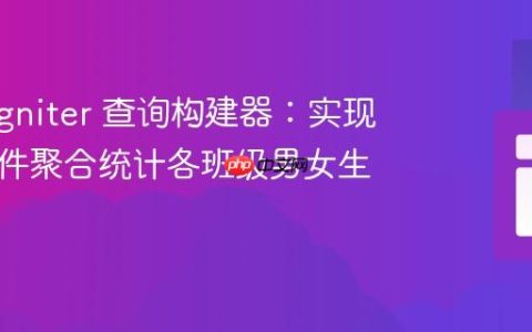 CodeIgniter 查询构建器：实现分组条件聚合统计各班级男女生人数