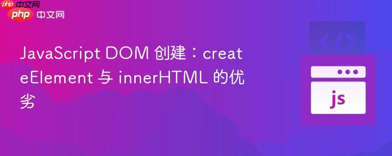javascript dom 创建:createelement 与 innerhtml 的优劣