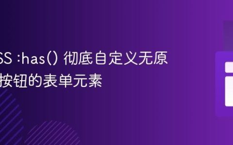 使用CSS :has() 彻底自定义无原生单选按钮的表单元素