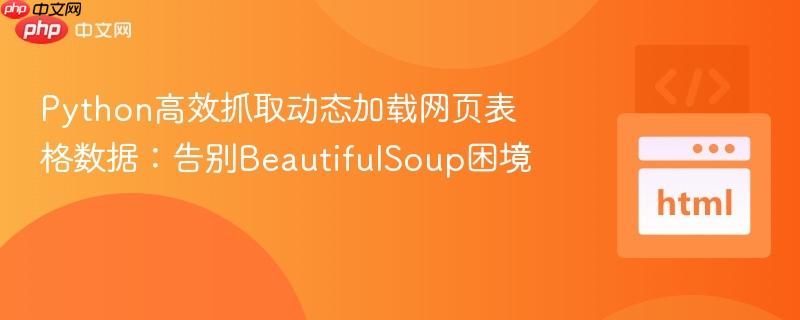 Python高效抓取动态加载网页表格数据:告别BeautifulSoup困境