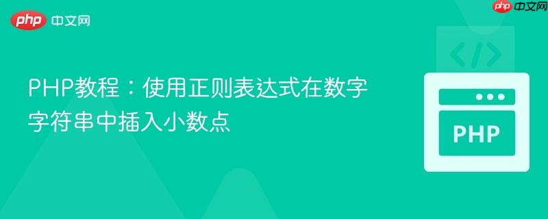 PHP教程:使用正则表达式在数字字符串中插入小数点
