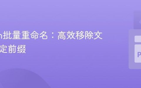 Python批量重命名：高效移除文件名指定前缀
