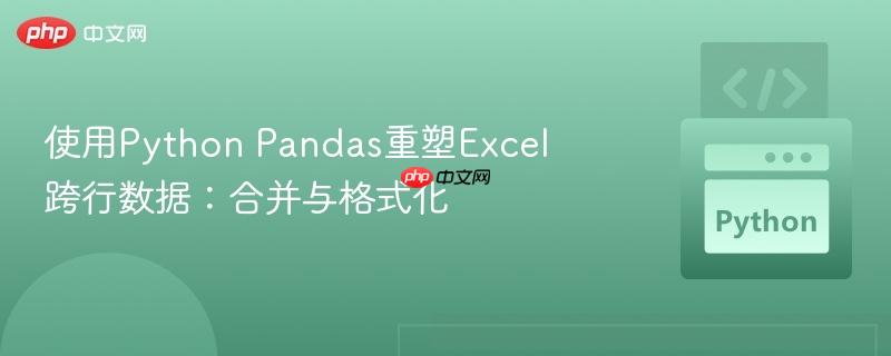使用python pandas重塑excel跨行数据:合并与格式化