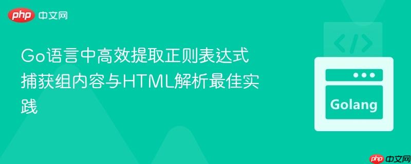 Go语言中高效提取正则表达式捕获组内容与HTML解析最佳实践