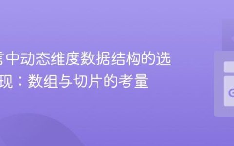 Go语言中动态维度数据结构的选择与实现：数组与切片的考量