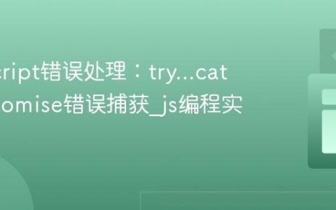 JavaScript错误处理：try...catch与Promise错误捕获_js编程实践