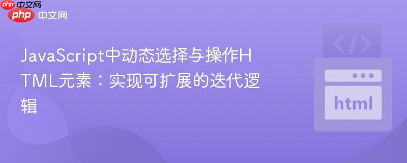 JavaScript中动态选择与操作HTML元素:实现可扩展的迭代逻辑