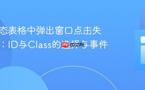 解决动态表格中弹出窗口点击失效问题：ID与Class的选择与事件委托