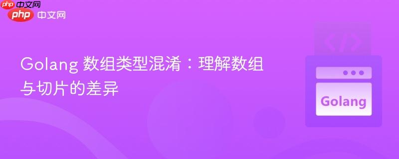 golang 数组类型混淆：理解数组与切片的差异