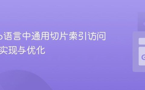 抽象Go语言中通用切片索引访问方法的实现与优化