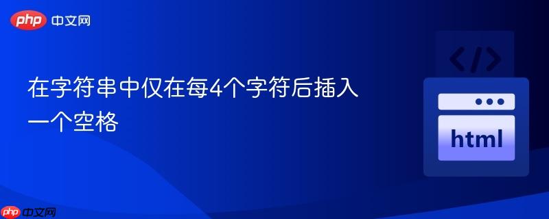 在字符串中仅在每4个字符后插入一个空格