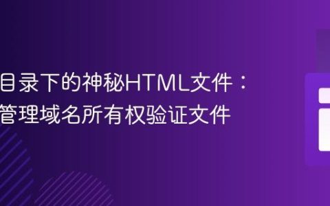 网站根目录下的神秘HTML文件：识别与管理域名所有权验证文件
