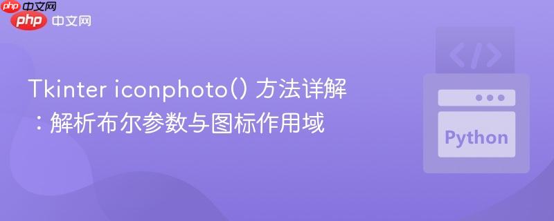 Tkinter iconphoto() 方法详解:解析布尔参数与图标作用域