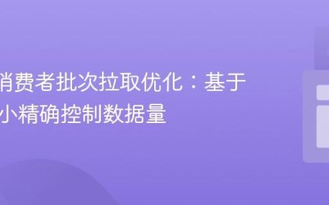 Kafka消费者批次拉取优化：基于字节大小精确控制数据量