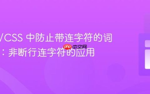 HTML/CSS 中防止带连字符的词语断行：非断行连字符的应用