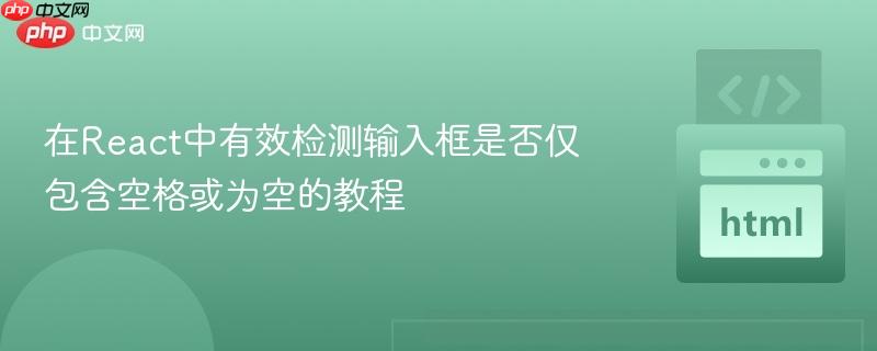 在react中有效检测输入框是否仅包含空格或为空的教程