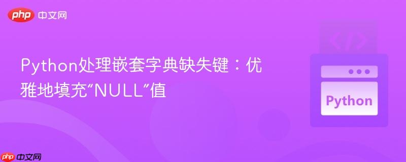 Python处理嵌套字典缺失键:优雅地填充“NULL”值