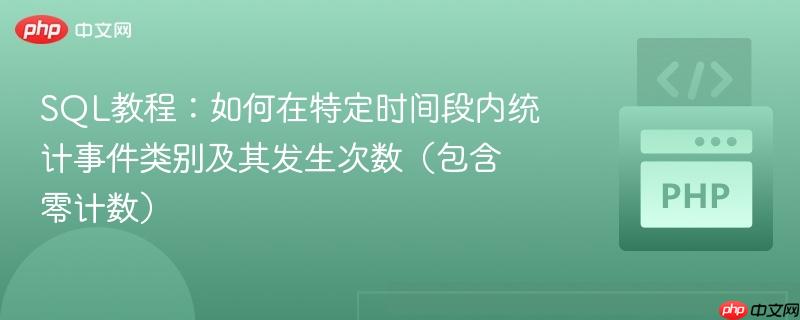 SQL教程：如何在特定时间段内统计事件类别及其发生次数（包含零计数）