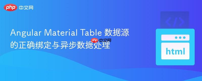 angular material table 数据源的正确绑定与异步数据处理