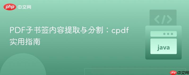 PDF子书签内容提取与分割:cpdf实用指南