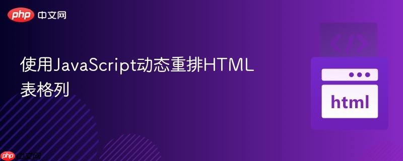 使用javascript动态重排html表格列