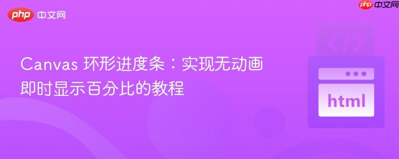 Canvas 环形进度条：实现无动画即时显示百分比的教程