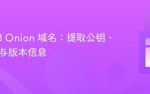解析 v3 Onion 域名：提取公钥、校验和与版本信息