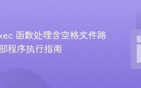 PHP exec 函数处理含空格文件路径的外部程序执行指南