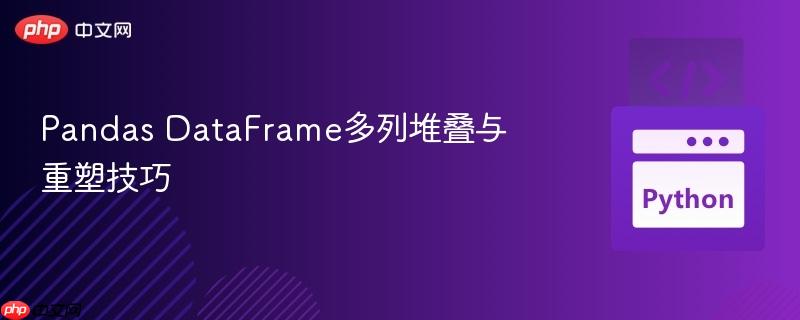 Pandas DataFrame多列堆叠与重塑技巧