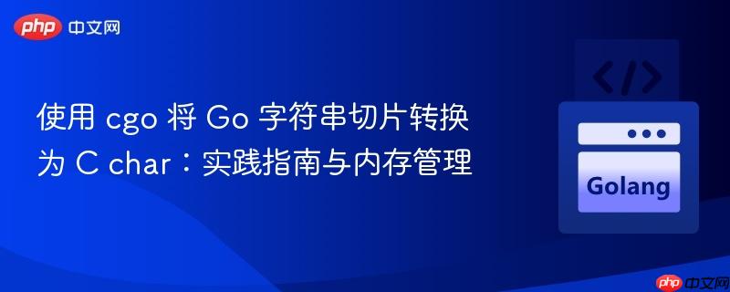 使用 cgo 将 Go 字符串切片转换为 C char:实践指南与内存管理