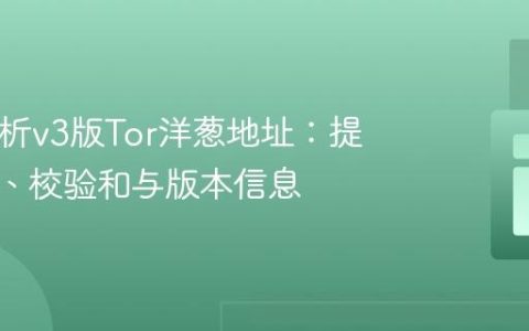 PHP解析v3版Tor洋葱地址：提取公钥、校验和与版本信息