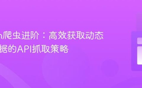Python爬虫进阶：高效获取动态网站数据的API抓取策略