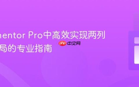 在Elementor Pro中高效实现两列并排布局的专业指南