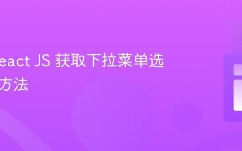 使用 React JS 获取下拉菜单选中值的方法