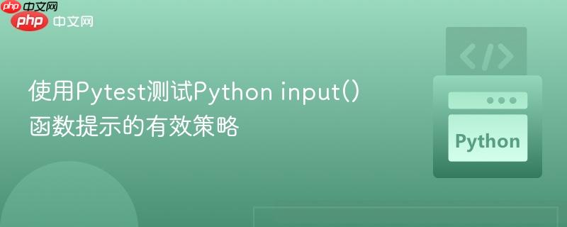 使用Pytest测试Python input()函数提示的有效策略