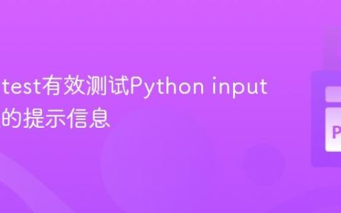 使用Pytest有效测试Python input() 函数的提示信息