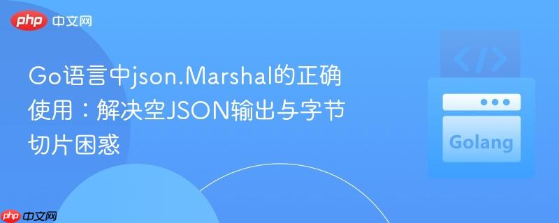Go语言中json.Marshal的正确使用:解决空JSON输出与字节切片困惑