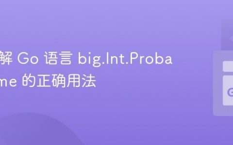 深入理解 Go 语言 big.Int.ProbablyPrime 的正确用法
