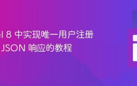 Laravel 8 中实现唯一用户注册并返回 JSON 响应的教程