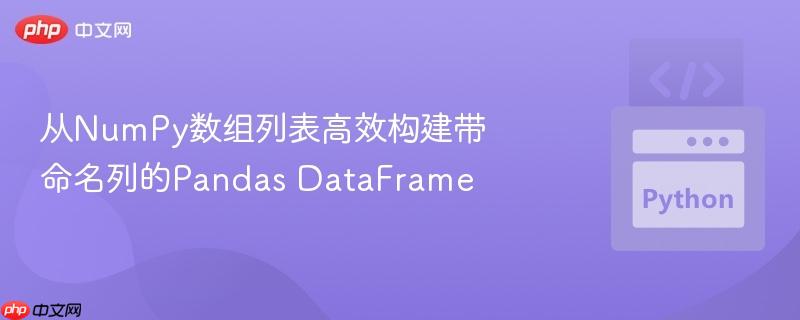 从NumPy数组列表高效构建带命名列的Pandas DataFrame
