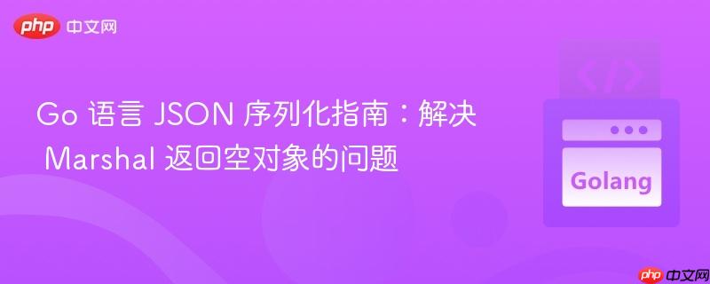 Go 语言 JSON 序列化指南:解决 Marshal 返回空对象的问题