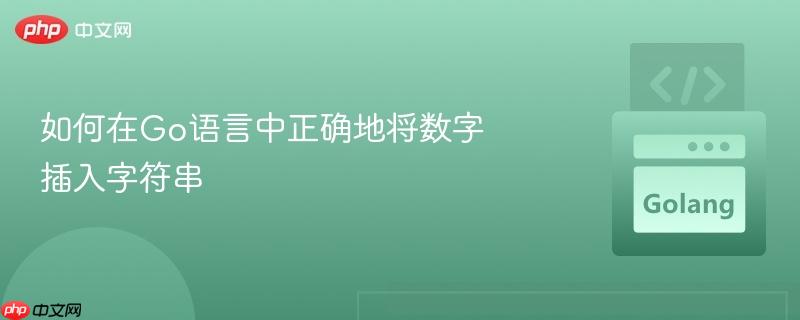 如何在go语言中正确地将数字插入字符串
