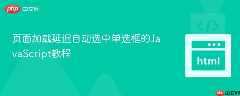页面加载延迟自动选中单选框的JavaScript教程
