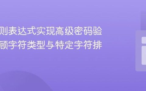 使用正则表达式实现高级密码验证：兼顾字符类型与特定字符排除