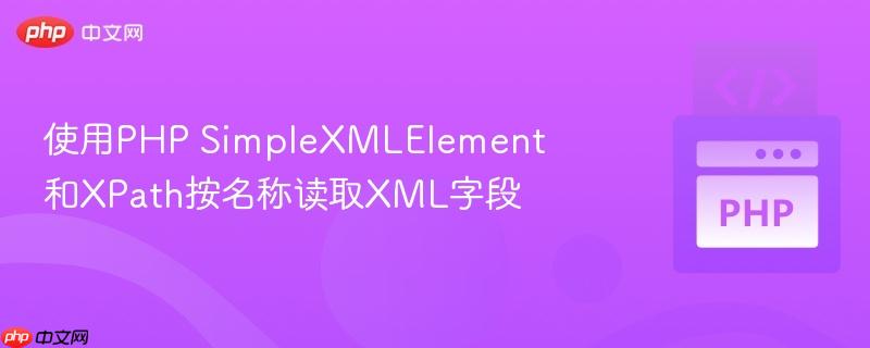 使用PHP SimpleXMLElement和XPath按名称读取XML字段