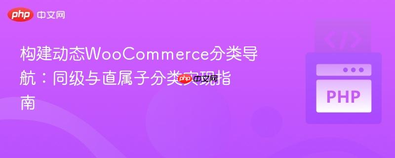 构建动态woocommerce分类导航:同级与直属子分类实现指南