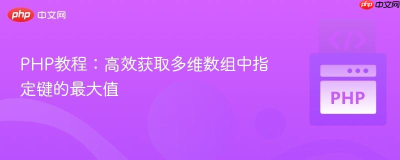 PHP教程:高效获取多维数组中指定键的最大值