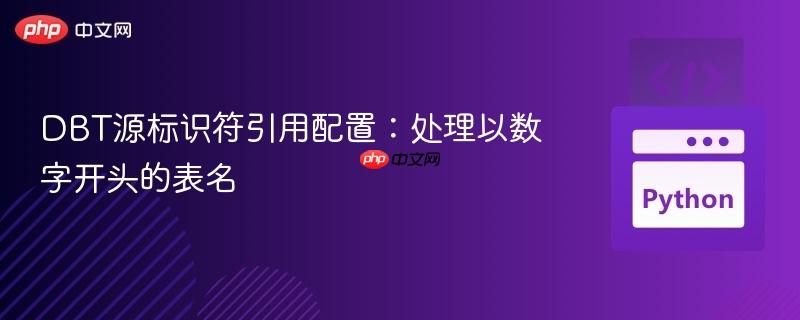 DBT源标识符引用配置：处理以数字开头的表名