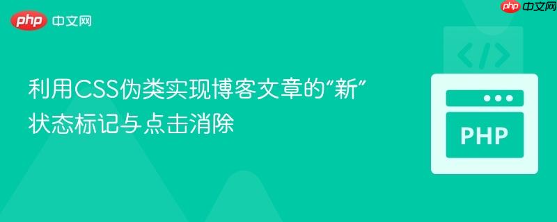 利用CSS伪类实现博客文章的“新”状态标记与点击消除